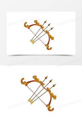 古代兵器弓箭素材721手绘卡通多彩弓箭射靶元素140卡通手绘武器兵器