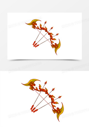 射靶元素140卡通手绘武器兵器弓箭圆口元素420卡通手绘矢量弓箭免抠