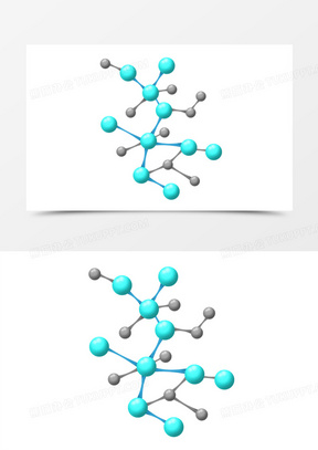 卡通手绘现代科学分子结构素材