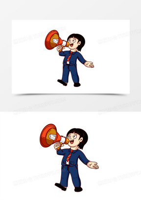 卡通手绘喇叭喊话素材