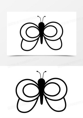 蝴蝶翅膀的轮廓圆润图标