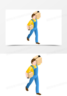 手绘矢量搬运工人卸货素材150卡通手绘免抠货物登记素材1030卡通手绘