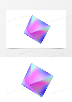 酸性渐变c4d立体几何体菱形体素材