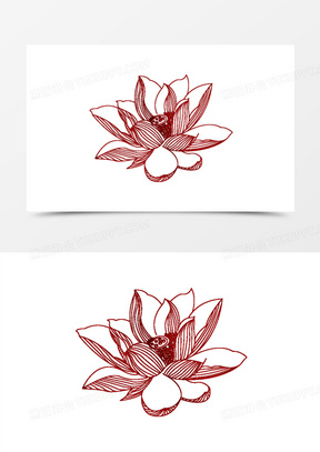 荷花刺绣纹理装饰图案