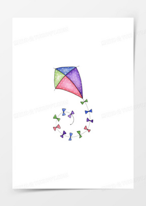 手绘菱形风筝
