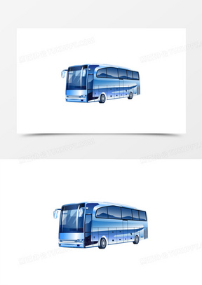 手绘卡通交通工具旅游大巴车素材