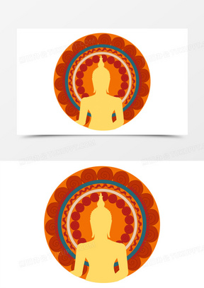 手绘佛祖佛光素材