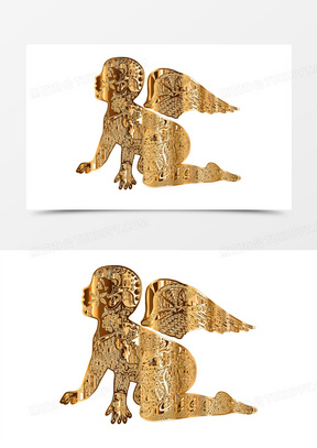 金色天使矢量图