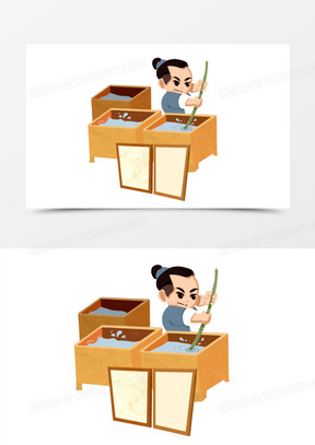 古代造纸术图片卡通素材