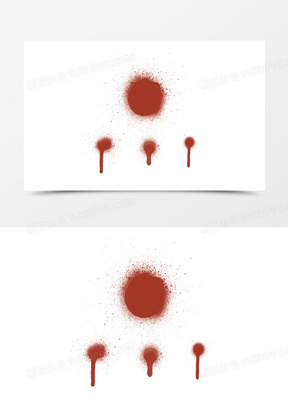 手绘血迹受伤免抠装饰元素