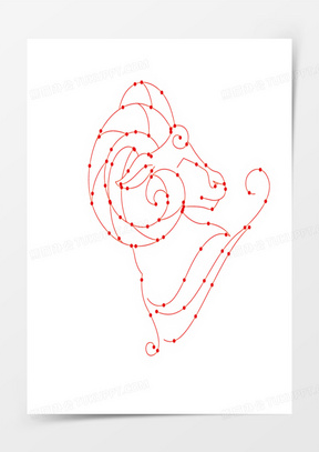 140卡通手繪星座之白羊座素材50白色線稿十二星座白羊座圖案素材180