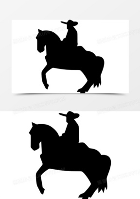 男人骑着一匹马的剪影弗拉门戈图标