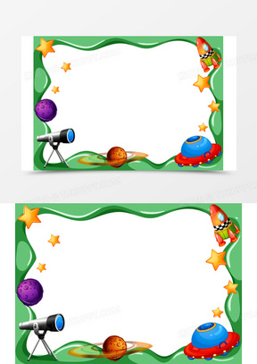 机理边框583少女心星空宇宙边框702手绘肌理质感木星边框650卡通手