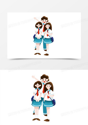 卡通手绘初中生元素