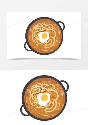 手绘韩国冷面素材