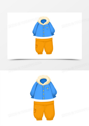 卡通手绘冬季童装素材