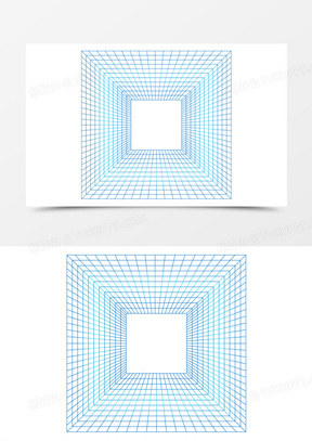 蓝色渐变透视网格免抠纹理素材
