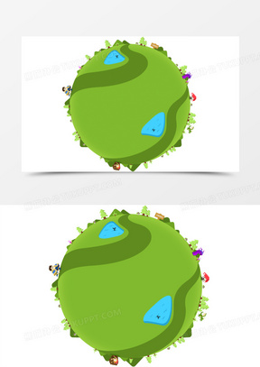 绿色星球卡通星球