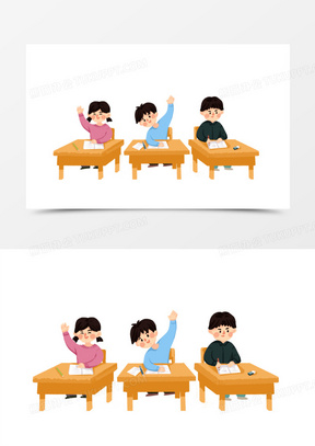 问题插画元素670手绘插画风学生举手元素660手绘插画风小朋友举手元素