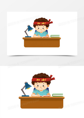 卡通学习小孩图片素材