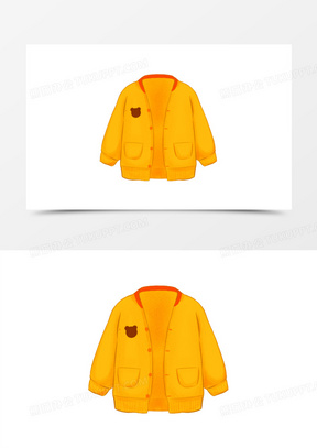 卡通手绘儿童棉衣素材