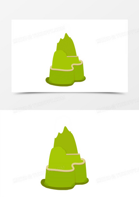 山绿色山卡通山高清春天装饰