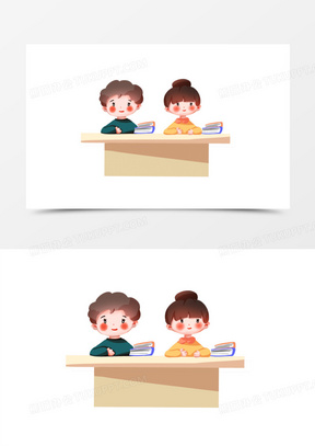 同桌卡通图片素材