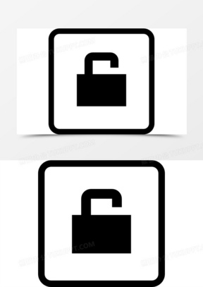 解锁的方形按钮图标