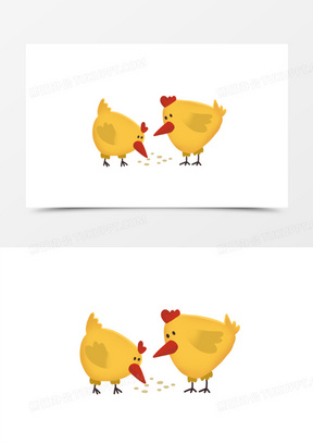 小鸡啄米图绘画图片
