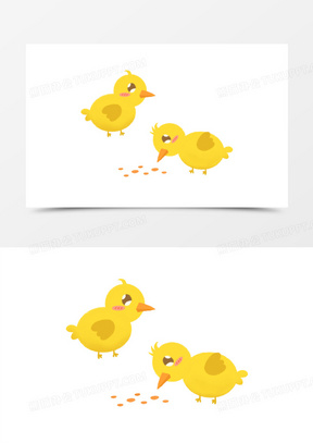 小鸡啄米简笔画可爱图片