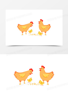 小鸡啄米简笔画图片