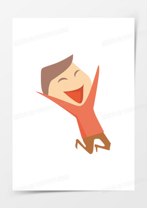 卡通漫画双11海报小人