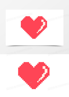 手绘卡通装饰像素风爱心免抠装饰元素