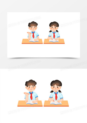 同桌卡通图片素材