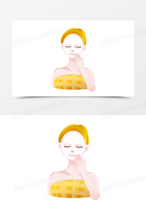 卡通手绘皮肤补水元素