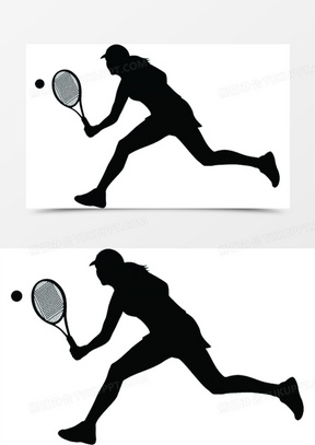 黑色网球运动员剪影奥运会