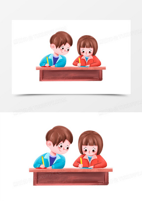 同桌卡通图片素材