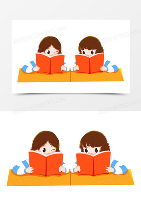 卡通手绘初中女同桌说悄悄话元素