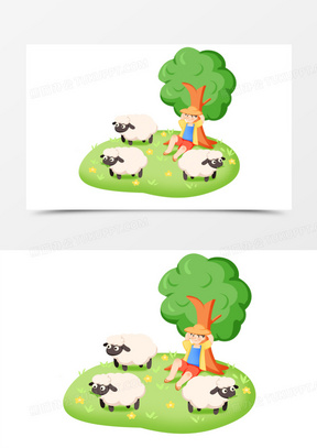 放羊娃图片素材