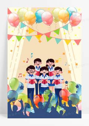 卡通合唱图片素材