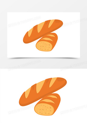 手绘卡通全麦面包素材