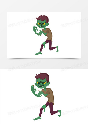 卡通手绘丧尸僵尸素材