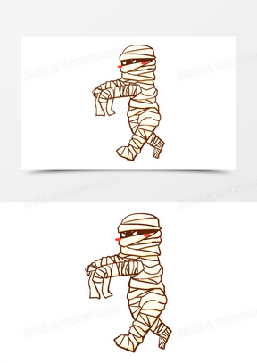 卡通手绘可爱木乃伊元素