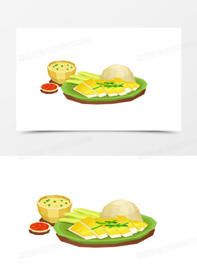 卡通手绘鸡排饭