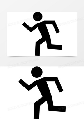 跑步的人的剪影,左图标