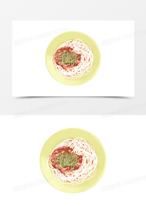 卡通手绘炸酱面元素