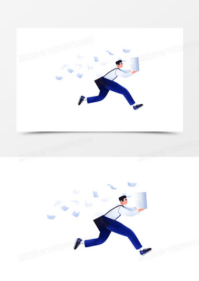 卡通手绘业务繁忙素材100矢量创意商务人士深夜加班素材181卡通手绘