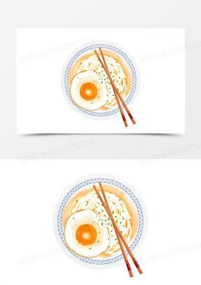 卡通手绘长寿面元素