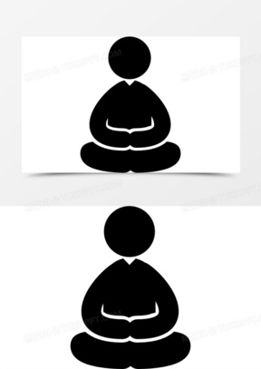 瑜伽冥想的姿势坐着的人的图标