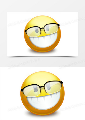 可爱圆形眼镜qq表情png图标
